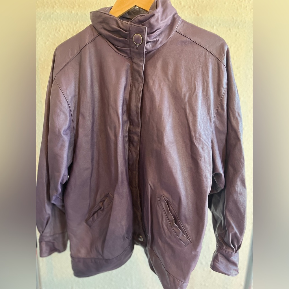 Vintage Purple Leather Jacket